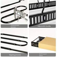 8层可调节锅架 - 重型U型可拆卸锅盖架，厨房橱柜和台面垂直收纳节省空间，黑色，坚固耐用 - 黑色 - 查看 5