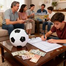 1pc Sports Enthusiast Piggy Bank - Large Capacity Decorative Coin Bank, Basketball/Football, Decorative Coin Bank, Decorative Savings Bank, Decorative Storage, Motivational Coin Bank, Essential For Sports Fans, Decorate Room, High-End, Elegant, Ideal Gift For Friends And Family - Multicolor - View 7