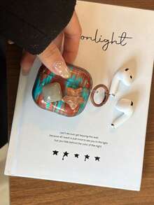 Ins Style Blue & Brown 3D Gem Star 4/ Pro 3/ 2 Wireless Bluetooth Earphone Case, Soft Full Cover Protective Shell For Women - Multicolor - View 3