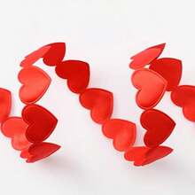1条情人节心形缎带，花束礼盒包装缎带，涤纶材质，易于佩戴，简约优雅，花束缎带，工艺用品，布料，手工婚礼花束材料，礼品包装材料 - 彩色 - 查看 6