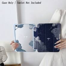 天空与飞机图案平板电脑保护套 - 专为旅行爱好者和极简主义风格追求者设计，翻盖式设计，带笔槽，兼容 iPad 10.9/10.2/Air 第五代/Pro 11/第十代/9.7/Air 2/iPad（第七代）/iPad（第八代）/iPad Air 4/5/iPad Pro 11/iPad 第十代 10.9 英寸（2022 款）智能保护套 - 彩色 - 查看 7