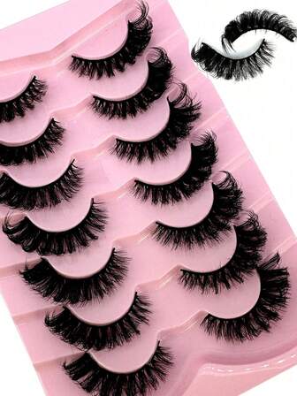 7Pairs Cat Eye Mink False Eyelashes Makeup Beauty Eyelash Extension Natural D Curl Fluffy 3d Mink Lashes Thick Volume Cilios