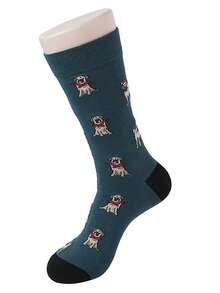 1 Pair Of Unisex Men's And Women's Cartoon Retro British Gentleman Mid-Calf Socks Cartoon Dog Jacquard Socks That Can Be Worn In All Seasons - Multicolor - View 8