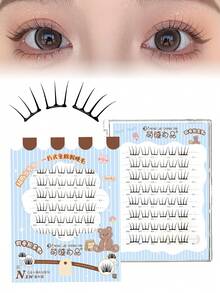 MENGJIESHANGPIN 48pcs/Set Lightweight, Fluffy, Cute K-Pop Idol Inspired False Eyelashes