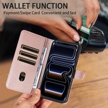 1个荔枝纹理翻盖保护卡套手机壳，防刮花，兼容苹果17 Pro Max/17 Pro/17/Air/16 Pro Max/16/15/14/13，A16系列 - 玫瑰金 - 查看 8