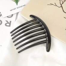 Vintage Black 5/Teeth Hair Comb Clip Women - Elegant Magic Hairpin Broken Hair, Korean Style Styling, Secure Hold & Easy To Use, Hairstyling Accessory| Elegant Hairpin| Durable Plastic Comb, Hair Accessories Girl - 7顆牙齒 - 查看 6