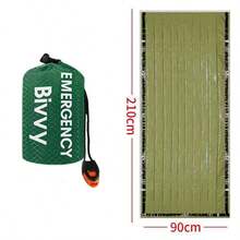 个人应急避难帐篷套装，包括聚酯薄膜管状帐篷睡袋、防水户外SOS保暖毯等，可重复使用。 - 彩色 - 查看 5