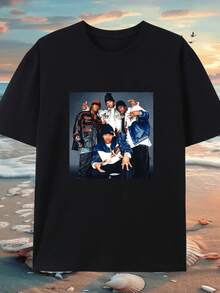 Avirex Varsity Jacket Vintage Black T Shirt - Black - View 1