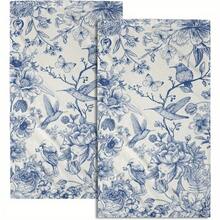 Hand Towels Measuring Featuring Chinoiserie Floral Designs, With Blue Birds On A Porcelain Background.These Soft, Absorbent Microfiber Washcloths Are Perfect For Use In The Kitchen, Gym, Hotel, Or As Decorative Items In Your Home.2pcs/4pcs/6pcs/8pcs/10pcs/12pcs,16*24inch. Modern Design Quick-Dry, Ultra-Soft Polyester Kitchen Towel Dish Towels Hand Towels Tea Towel Bathroom Towel, Durable Fabric Perfect For  Kitchen, Bathroom, Office & Restaurant Decor Holiday Decoration Family Gathering Decor Parties And Seasonal Celebrations Kitchen Gift Festival Gifts Ideal For Spring Decor & Festive Gatherings (Single-Sided Pattern) - trắng - Xem 1