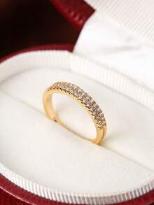 1枚镶嵌水钻的优雅女士戒指，奢华简约设计 - 戒指 - 查看 9