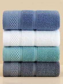4pcs/2pcs/1pc Premium Towel Set, Woven Plaid Pattern, Modern Style, Super Absorbent & Soft, Suitable For Bathroom, Space Theme, Machine Washable - 13.38"X29.52" - Multicolor - View 10
