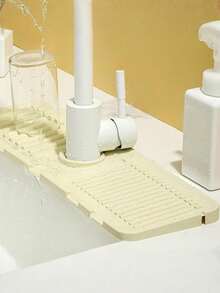 1 Piece Kitchen Silicone Faucet Drip Tray Can Be Cut To Fit Sink, Multi-Functional Waterproof And Anti-Fouling Countertop Storage Mat, Homewashing Gap Water Drip Board, Kitchen Magic Tool - Multicolor - View 9