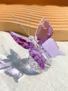 Kristall Schmetterling, kleines Tier, Heimdekoration, kleine Schreibtischornamente, Set Kombination aus weißem Kristall Schmetterling + Mond und Sonnenfänger Prisma (geeignet für Freunde, Schwestern, Töchter, Mütter (Geschenke)), auch geeignet als Geburtstagsgeschenk für Frauen - Verschiedenfarbig - Übersicht 16