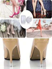 高跟鞋保护套 - 静音防滑，红色点缀，适用于所有高跟鞋款式。高跟鞋保护套，鞋子保护，时尚鞋履配饰，提供保护，多种尺码可选，圆头设计，适合正装鞋，舒适纤薄（也适用于尖头/粗跟鞋）。