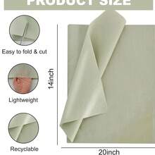 50pcs Sage Green Wrapping Paper, Suitable For Handmade Crafts, Party Gift Wrapping, Bouquet Wrapping, Shoes And Clothing Packaging, Also Suitable For Birthday Gifts, Or Decorations For Holidays And Weddings.