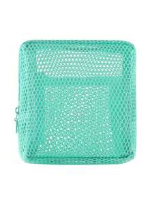 1 个大容量透明网袋，便携式旅行收纳袋，化妆包，化妆袋，卫生巾袋，多功能收纳盒