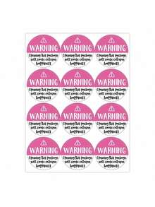 10 Sheets 120Pcs/1.5 Inch/37mm Black And Pink Cute Warning, Extremely Happy Labels Thank You Packaging Stickers, Happy Post Stickers Cute Happy Mail Stickers, Postage Stickers, Gift Wrapping, Envelope Seals - Humorous Warning - View 6