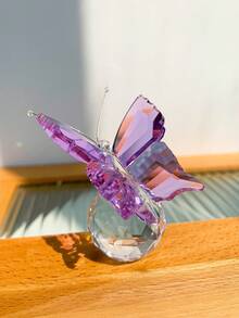 Kristall Schmetterling, kleines Tier, Heimdekoration, kleine Schreibtischornamente, Set Kombination aus weißem Kristall Schmetterling + Mond und Sonnenfänger Prisma (geeignet für Freunde, Schwestern, Töchter, Mütter (Geschenke)), auch geeignet als Geburtstagsgeschenk für Frauen - Verschiedenfarbig - Übersicht 6