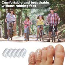 硅胶防摩擦脚趾保护套，凝胶透气脚趾套，柔软透明小脚趾保护帽，男女通用，用于治疗鸡眼、水泡和缓解疼痛的脚趾套 - 白色 - 查看 5