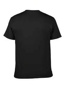 Camiseta Gráfica Negra para Hombre - Impresión de Esqueleto Bailando "DEAD CAN DANCE", Manga Corta de Algodón, Cuello Redondo y Ajuste Regular, Lavable a Máquina para Atuendos Casuales y Fiestas, Camiseta Elegante - Negro - Ver 3