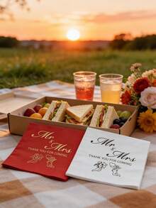 20/1 pieza Vajilla desechable para el Día de San Valentín - Servilletas, Manteles de 10*10 pulgadas, Servilletas de cocina, Servilletas blancas. Para familia, fiesta del Día de San Valentín, decoración de banquetes. Artículos esenciales para restaurantes y cocinas. - Multicolor - Ver 4