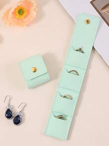 1PC Mini Compartment Jewelry Bag, Simple Portable Ring Storage Bag, Travel Earring Jewelry Storage Bag