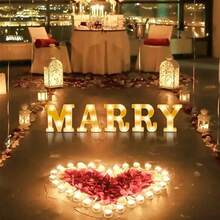 1pc 16cm LED Letter Light, Illuminated Alphabet & Number Night Light, Suitable For Home, Bar, Wedding, Proposal, Birthday Party Decor, Living Room, Bedroom [No Battery Included] - Letter Lights - View 3