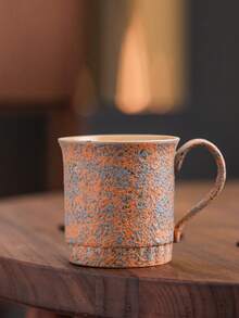 1 pieza Taza cerámica de 275ml, taza para visitantes del hogar/oficina, taza de pareja, taza de café con asa, taza de cola, taza de bebida fría, taza de leche para el desayuno, taza de cerveza, taza de avena, taza de té de flores, taza cerámica con esmalte agrietado creativo, taza para bebidas - Multicolor - Ver 13