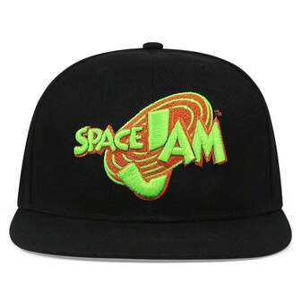1 Stück schwarze bestickte Snapback Kappe, neongrün & orange bedruckter Flachkopf Baseballcap, tägliche Lässig Kopfbedeckung für Herren