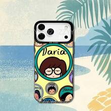 Funda de Teléfono Cartoon D-Daria para 17,16,15,14,13,12,11,Pro,Max,Plus, HD Negra IMD Mate - Z2 - Ver 12
