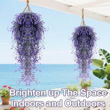 8pcs Artificial Hanging Plants Set, Including Fake Ivy, Eucalyptus And Other Plants, Suitable For Home, Bedroom, Wall, Wedding, Christmas Party, Office, Balcony, Outdoor Garden Decor - Multicolor - View 5
