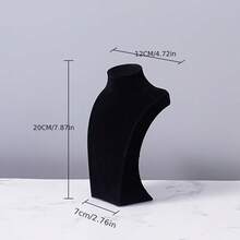 1pc Velvet Mannequin Necklace Display Stand, Jewelry Necklace Holder Rack For Counter, Showcase, Jewelry Organization - Multicolor - View 18