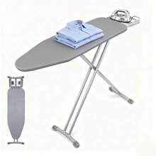 Tabla de Planchar Ironing Board Grande con Marco de Hierro Funda 90 * 30 CM Burro de Planchar Plegable Que Ahorra Espacio Altura Ajustable de 61 a 80 CM Gris - Gris - Ver 1