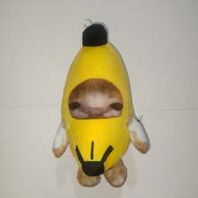 1个新款快乐香蕉猫动物玩偶，表情包跳舞猫毛绒玩偶 - 彩色 - 查看 5