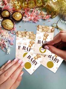 Party Game Gender Reveals Scratch Card Atmosphere Decoration Props For Boys Or Girls Anniversary Gift Party Decoration Happy Birthday Party Wedding Bridal Shower Gift Baby Shower Supplies Game Card - Shape - View 3