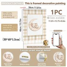 1 Stück Leinwandkunst, neutrale Stil Kinderzimmer Galerie Wanddekoration, sanftes beige Kinderzimmer Dekoration Teddybär Muster Entchen Thema Vintage Reise-Stil Buchstaben Poster - gerahmte Kinderzimmer Wandkunst, Mädchen Kinderzimmer Wanddekoration, Baby Mädchen, Baby Jungen, Mädchen Schlafzimmer Mädchen Kinderzimmer Dekorative Kunst, Baby Produkte Kinderzimmer Poster - Verschiedenfarbig - Übersicht 18