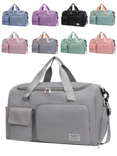 Large Capacity Foldable Travel Bag, Portable Overnight Bag, Minimalist Weekend Bag, Travel Luggage, Laptop Bag, Beach Bag, Outdoor Multifunctional Handbag, Vacation Bag Beachweekend Bag