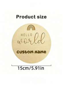 定制“Hello World”木质出生公告牌 - 个性化儿童姓名牌、定制儿童成长里程碑及性别揭晓卡，圣诞节和感恩节的完美礼物，采用天然木材制成，适合新手父母和青少年，送给准妈妈的礼物，新生儿欢迎牌。注：由于木质材料的特性，纹理和颜色可能略有不同。