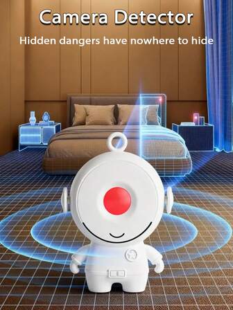 1个酒店隐藏摄像头探测器，便携式迷你反间谍摄像头扫描仪，旅行必备