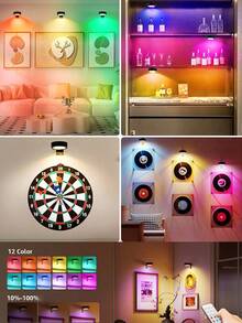 1/3pcs Gold Battery Powered Painting Light, Magnetic LED Drawing Light With Remote Control Dimmable And Timer, 3 Lighting Modes, Art Display Lamp For Frames, Living Room, Kitchen, Hallway, Wedding And Stairs Decor | Modern Metal Finish | Dimmable, Indoor Lighting For Bedroom, Living Room, Home Decor, 150mAh - Multicolor - View 12