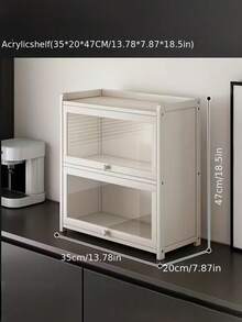 New Practical Desktop Storage Rack, 2-Tier/3-Tier Acrylic Transparent Window Makeup Organizer, Large Capacity Kitchen Countertop Storage Rack, Ideal For Storing Cosmetics And Pantry Items, Perfect Holiday Gift, Multi-Layer Storage Rack, Multi-Function Shelf - Multicolor - View 9