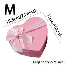 1个粉色/红色心形礼盒，蝴蝶结心形包装盒，花卉盖礼品派对包装盒，适用于婚礼订婚礼物、情人节礼物、生日派对礼物、婚礼回礼包装盒 - 彩色 - 查看 11