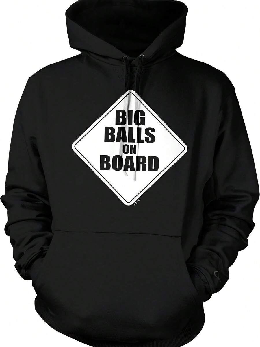 Big Balls On Board Hooded Sweatshirt, HOOD00540 - Style 2 - View 1
