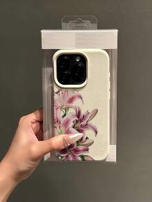 白色粉色极简TPU防震花朵1件装 白色鲜艳兰花极简全包TPU防震手机壳 兼容苹果17、16、15、14、13、12、11 Pro Max、Air系列 女士节礼物 国际版，非国内版 - 彩色 - 查看 4