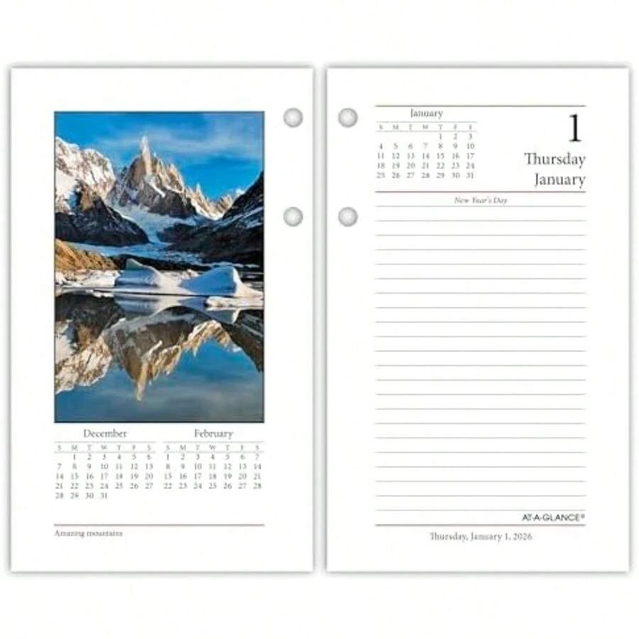 AT-A-GLANCE 2026 - Recambio de calendario de computadora, diario, 3.5 x 6 pulgadas, estándar, hojas sueltas, fotográficas (E4175026)(default) - Multicolor - Ver 1