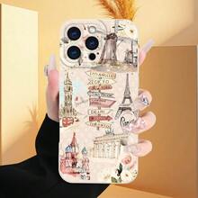 A Stylish And Creative Antique White Phone Case With Paris Design Patterns, Compatible With Iphone Models 7/8/X/XS/XR/11/12/13/14/15/16 Plus Pro Max Mini, Perfect As A Gift For A Boyfriend Or Girlfriend.,Suitable For IPhone 17 Air - 白色 - 查看 3