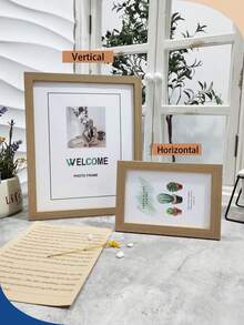 1Pc Classic Photo Frame - Wall & Tabletop Display - 10x15, 15x20, 20x25, A4 Multi-Size - Retro Rustic Picture Frames For Horizontal/Vertial Use - Wedding, Christmas, Mother's Day, Father's Day, Valentine's Gift Photo Decor Commemorative Gift Photo Frame - Multicolor - View 6