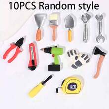 طقم أدوات إصلاح مصغرة للدمية، ملحقات راتنجية مصغرة كماشة وسكين، ديكور دمية، مواد DIY، زينة الهاتف، ديكورات المكتب - متعدد الألوان - مشاهدة 10