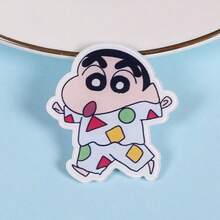 CRAYON SHINCHAN 15枚可爱卡通亚克力胸针，蜡笔小新徽章，背包装饰，布贴，礼物，创意礼品 - 彩色 - 查看 10