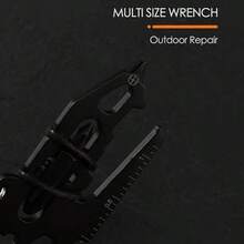 Llavero con mosquetn multiherramientas 13 en 1, abridor de botellas multiusos, llave inglesa, destornillador, herramientas para senderismo, camping, viajes, aventuras y ciclismo. - inicial - Ver 9